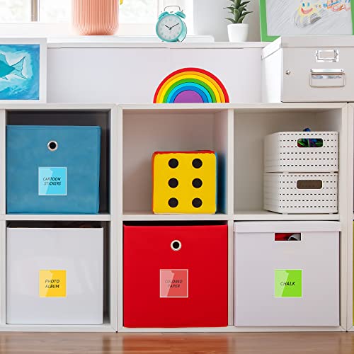 Chinco 50 Pack 4" x 4" Clear Adhesive Pockets, Index Card Pockets with Top Open Loading, Plastic Labels Holders for Organizing Storage Bins, Library Card, Drawer, and Protecting Your Cards - size: 4.13 x 4.13 Inches