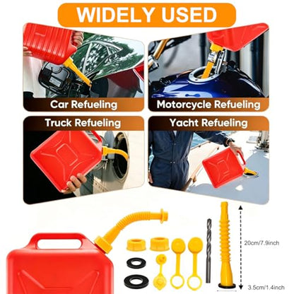 19 Pcs Automotive Funnel Set, Plastic Oil Funnel Kit with Spout and Filter
