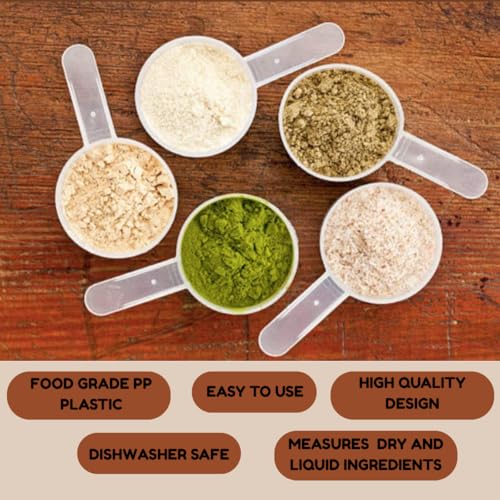 Plastic Measuring Scoop, (25 cc | 5 TSP | 1.67 Tablespoon | 25 mL) Long Handle Spoons for Powders, Granules, Coffee, Pet Food, Baking Supplies, Protein and Other Dry Goods, BPA Free (Set of 5) - size: 25 cc | 1.5 tablespoon | 25 mL