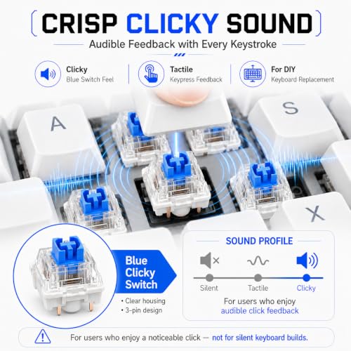 80PCS Blue Mechanical Keyboard Switches - Clickers for 3D Prints