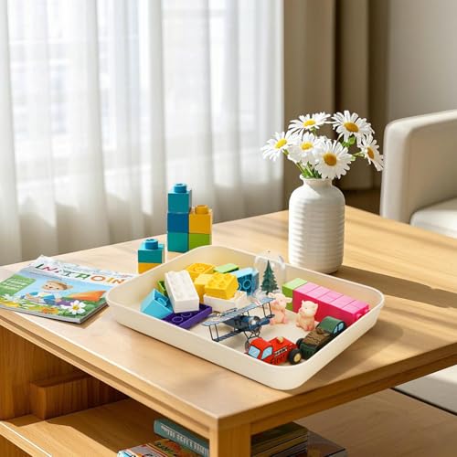 Lyellfe 15 Pack Plastic Art Trays, Deep Activity Sand Serving Trays