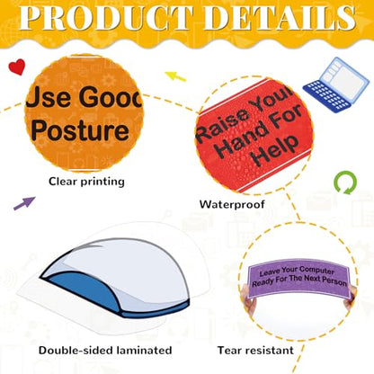 Computer Lab Rules Bulletin Board Decoration Set Science Classroom Decoration Computer Motivational Paper Cutouts for Back to School Home Wall Door Party Supplies - style: Computer lab