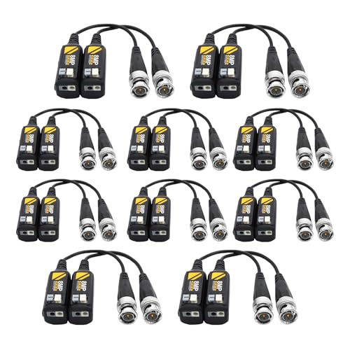 10 Pairs 8MP/4K HD BNC Video Balun Transceiver via UTP RJ45 Cable