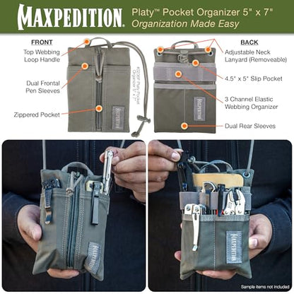 Maxpedition Platy Pocket Organizer, EDC Tool Pouch, Neck Wallet - color: Foliage, size: 5" x 7"