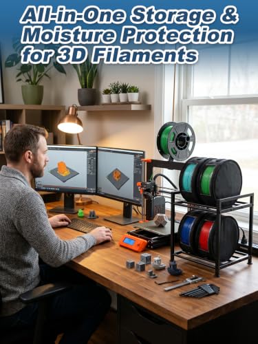 Water-Proof Lining & Zipper 3D Filament Storage with Desiccants, 4pcs