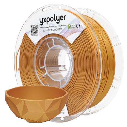 YXPOLYER Food Grade Matte Gold PLA Plus Filament 1.75mm 1kg - color: Gold