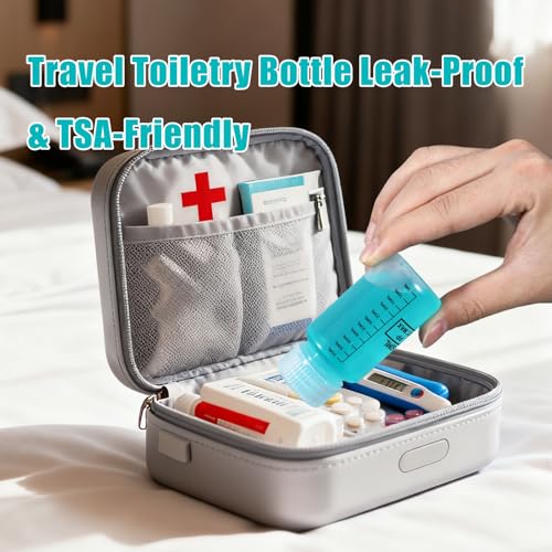 2oz Plastic Bottles 4 Pack - Small Travel Bottles with Lids, Wide Mouth Containers for Easy Filling, Leak-Proof Squeeze Bottles for Liquids, Toiletries & Pill Storage - color: Transparent, size: 2oz(60ml)