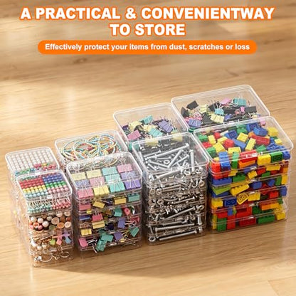 8 Pack 4.92 x 3.94 x 1.02 inch Clear Plastic Storage Containers with Lids - color: 8 PCS, size: 12.5 x 10 x 2.6 inch
