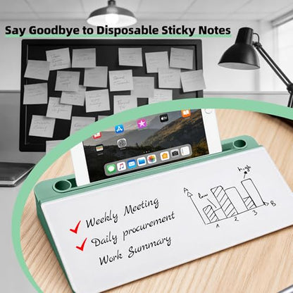 Glass Desktop Whiteboard,Dry Erase Board Buddy Keyboard Stand - color: Green