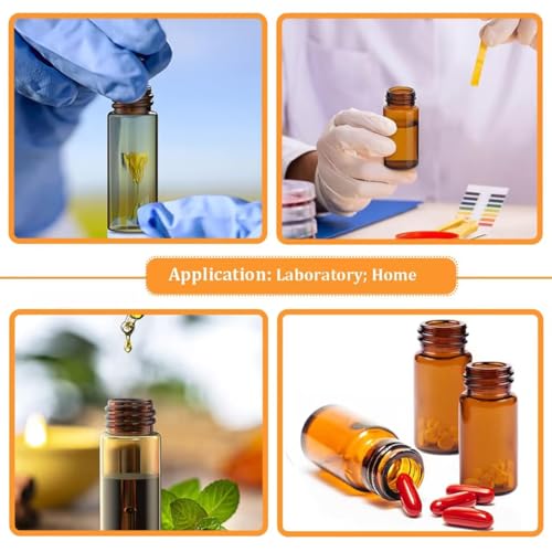 ALWSCI 1 Dram 4mL Amber Glass Vials with Screw Caps, 20 Pack - size: 4ml