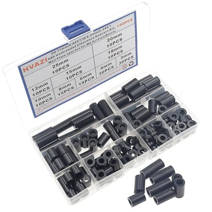 OD 11mm ID 6.2mm Black ABS Unthreaded Round Spacers for M6 Screw Kit - size: OD 11mm ID 6.2mm