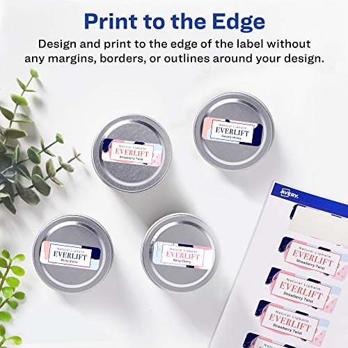 Avery Printable Durable White Rectangle Labels, Sure Feed Technology, 1-13/16" x 2-3/16", Print-to-the-Edge, Waterproof Labels, Laser & Pigment-Based Inkjet Compatible, 120 Total - style: 120 labels