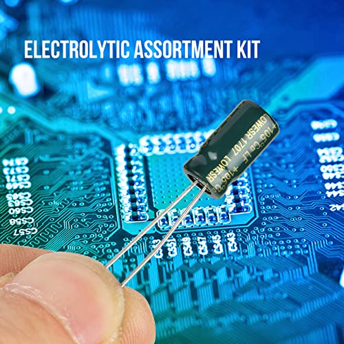100pcs DIY High Grade Audio Capacito, Audio Capacitor Assorted Kit, 10 Values 10V-63V 10uf-470uf Electrolytic Capacitors Radial Capacitor