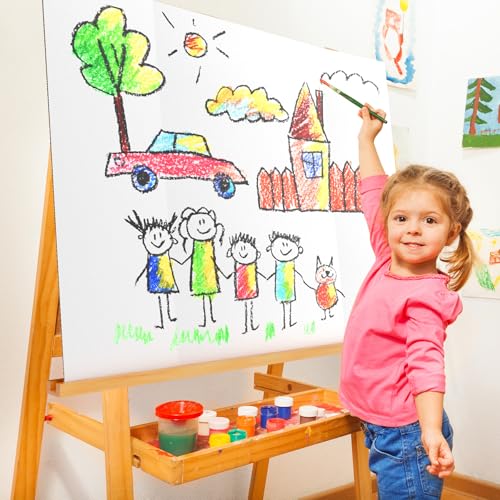 AKONEGE 2 Pack 36" x 48" Trifold Poster Board for Presentation, White Corrugated Cardboard Large Tri Fold Poster Board for Science Fair, Office & School Projects, Photo Displays, Exhibitions Event - size: 2 Pack