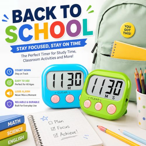 ZILLEEN Digital Kitchen Classroom Timers for Kids Cooking 6pcs MulticolorB - color: Multicolorb: Blue & Green & Pink & Purple & Yellow & Orange