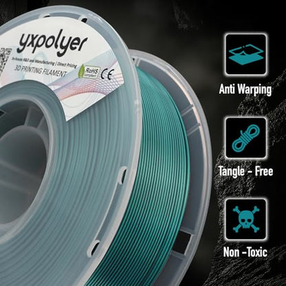 YXPOLYER PLA Filament Premium 2-Color Silk PLA 3D Printer Filament 1.75mm 1kg, Dual Color Black and Green Dual-Color Printing - color: Black&green