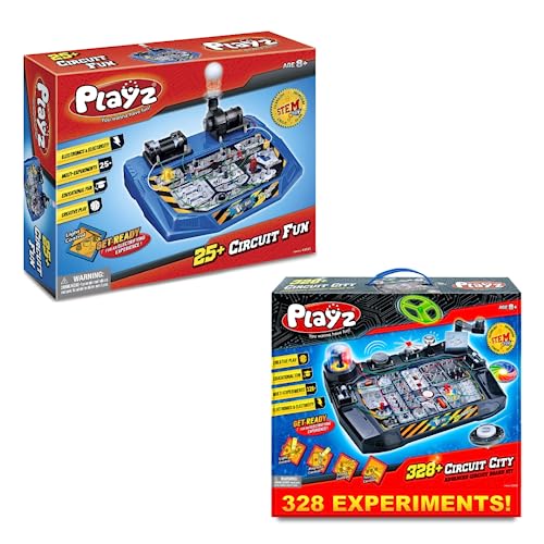 Playz Electronic Circuit Board Kit with Playz Advanced Electronic Circuit Board STEM Kits for Kids
