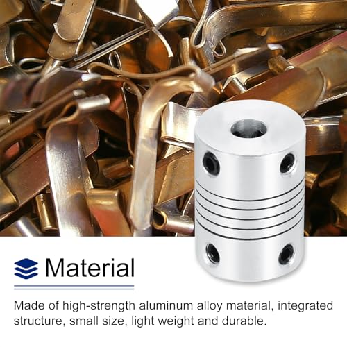 uxcell 4Pcs 4mm to 5mm Aluminum Alloy Shaft Coupling L25xD19 Flexible Coupler Beam Stepper Motor Joint Connector for 3D Printer CNC Machine DIY Encoders and Motors Shaft,Silver - size: 4mm to 5mm