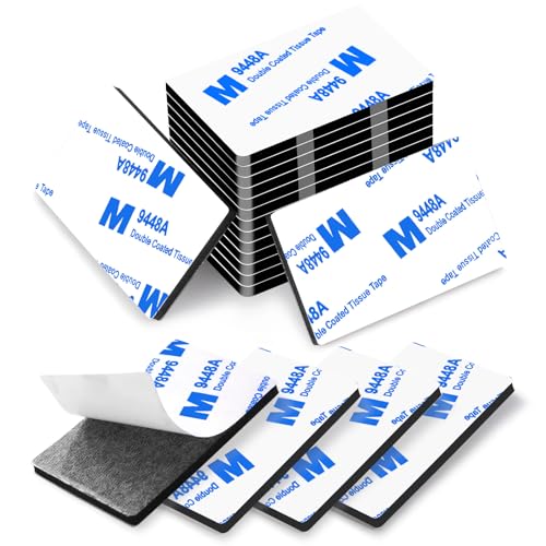 Double Sided Adhesive Tape Pads Heavy Duty, Mounting Tape,48Pcs 3mm Thickness Pre-Cut Foam Tape,Super-Sticky Black Strong Pads Rectangle Shape Waterproof for Walls Picture, Car, Home, Office - color: Black