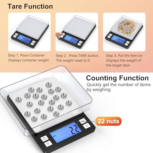 BOMATA 0.01g Small Digital Gram Scale, Upgraded 1kg Jewelry Scale - size: 0.01g/1kg Black (Battery)