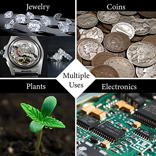 Pineapple 30X 60X Jewelers Loupe Magnifier with Light, Lighted Magnifying Glass Jewelry Loop, Pocket Magnifier for Coins, Jewelry, Plants, Currency, Diamonds, Stamps (White)