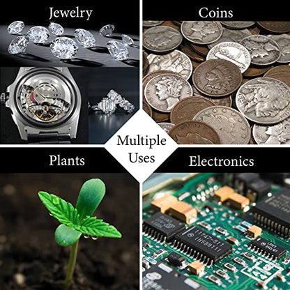 Pineapple 30X 60X Jewelers Loupe Magnifier with Light, Lighted Magnifying Glass Jewelry Loop, Pocket Magnifier for Coins, Jewelry, Plants, Currency, Diamonds, Stamps (White)