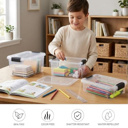 Superio 0.7 Quart Mini Clear Plastic Storage Container with Lid, Stackable Small Organizer Box for Crayons, Art Supplies, Beads, Sewing, Stationery & Food Storage, 1 Pack - size: 0.7 Quart