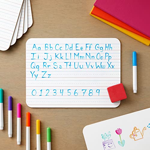 Juvale Dry Erase Boards - 12-Pack Double-Sided White, 9 x 12 in - Lined & Blank Mini Whiteboards for Students & Classroom Use - Dry Erase Lapboards for Kids