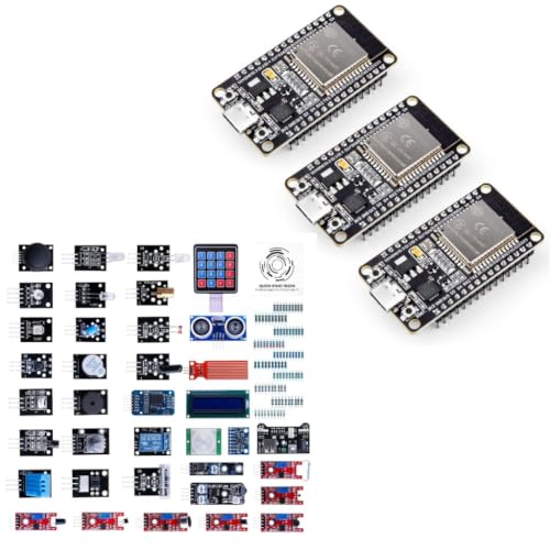 ELEGOO 37-in-1 Sensor Kit and 3PCS ESP-32 Boards, for Sensors, Smart Devices, Robotics, STEM Learning and DIY Electronics