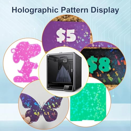 IdeaFormer-3D Rainbow Confetti PEF+Galaxy PEY Build Plate for Creality K1 Max/Ender 3 V3 Plus, Flexible Smooth PEF PEY Bed Plate K1 Max Holographic Plate Without Magnetic Plate 310x315mm - color: Confetti PEF+Galaxy PEY