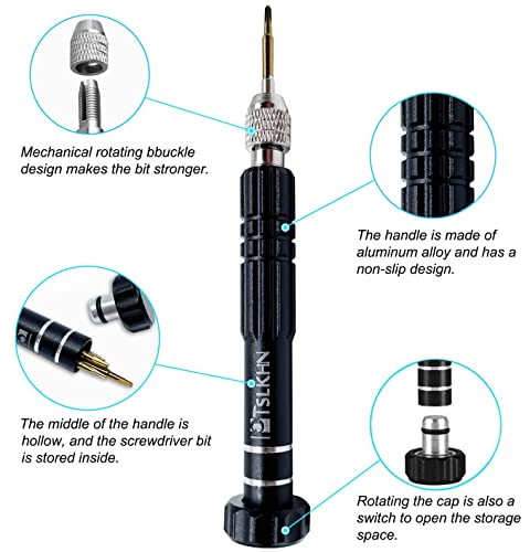 PTSLKHN Magnetic Screwdriver Kit, Black 5-in-1 Multifunctional Screwdriver - color: Black