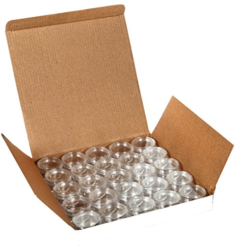 Vivaplex 25 Clear 10 Gram Plastic Pot Jars Cosmetic Containers, With Lids