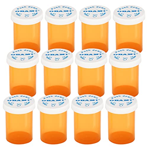 Plastic Medicine Pill Bottles with Child Resistant Caps - Push Down and Turn - Prescription Vial, Medicine Container, Pill Cases Dispenser Organizers (12pcs, 20 Dram) - size: 20 Dram