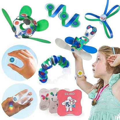 Clixo Window Pack, STEM Magnetic Building Toys & Suncatchers, 24 Pc, 4+