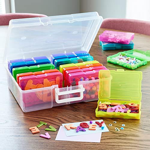 Multicolor Photo & Craft Keeper by Simply Tidy - Organize and Store Photos, Stickers, and Craft Supplies, Includes 16 Small Cases - 1 Pack - color: Multicolor