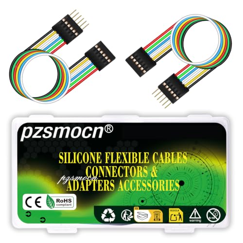 6Sets/48Pcs 24AWG 20cm Dupont 2.54mm 6Pin Black M-F Header Cable