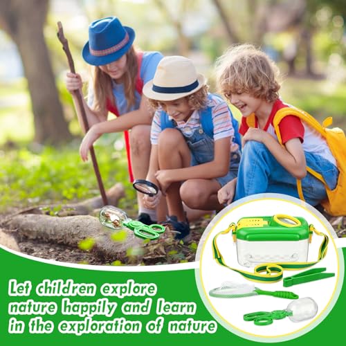 Halloscume 4 Sets Bug Catcher for Kids Insect Catching Kit, Green