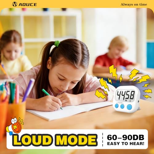 Digital Timer for Kids Classroom Timers for Teachers 4 Pack Blue White - color: Blue White