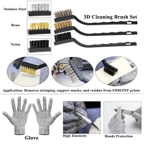 62PCS 3D Printer Tool Kit with Hand Drill, Deburring Tool and Needle Files - color: Black bag 62pcs