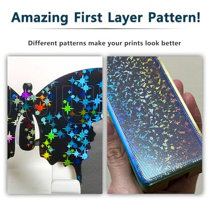 for Snapmaker U1 Build Plate（Stars + Fragments）270x270mm Double-Sided Texture PEI Heated Bed Platform, Flexible and Detachable Heatingbed Made of Spring Steel for Snapmaker U1 Parts - color: Flake+Star