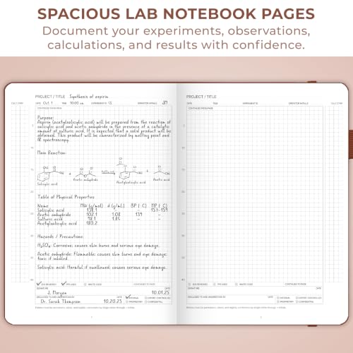 Clever Fox Laboratory Notebook, Lab Notebook, Chemistry Research, Brown - color: Brown