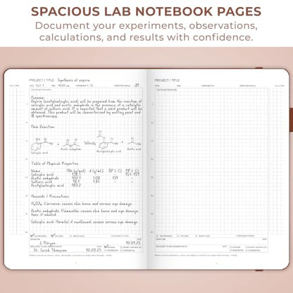 Clever Fox Laboratory Notebook, Lab Notebook, Chemistry Research, Brown - color: Brown