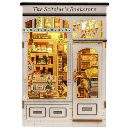 CUTEBEE Book Nook Kit for Adults, Cat Miniature House Kit, Adult Craft Gift - color: The Scholar's Bookstore