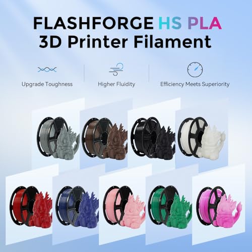 FLASHFORGE Rapid PLA Gradient Filament 1.75mm White & Pink, Transform Colors Smoothly & Fast, High Flow Speedy 3D Printer Filament, Experience Exceptional Performance with 500mm/s Fast Printing - color: White & Pink