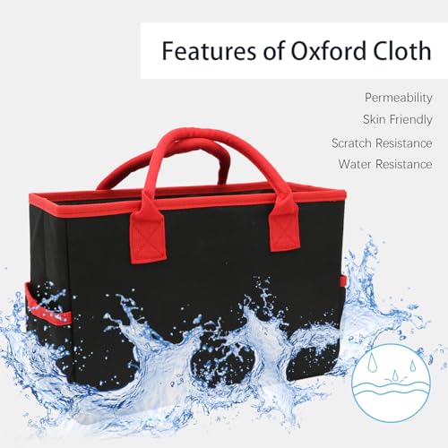 Cupohus Desktop Art Craft Storage Tote Bag and Stock Organizer (Black&Red) - color: Black