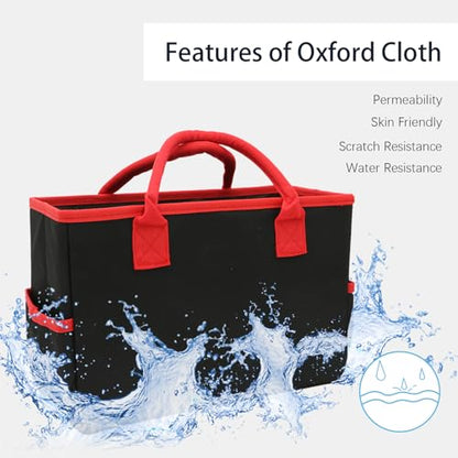 Cupohus Desktop Art Craft Storage Tote Bag and Stock Organizer (Black&Red) - color: Black
