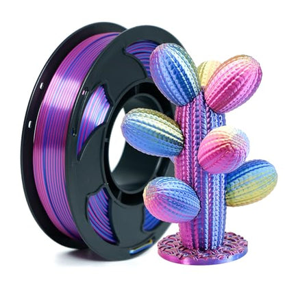 Silk Tri Color Gold Blue Fuchsia PLA 1.75mm 250g Shiny 3D Printer Filament - color: F_250g-pla-01 Tri Silk Gold+blue+fuchsia