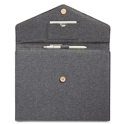 Paper Junkie Binder Organizer - 10 x 12.5 in, Gray Polyester - Resume Portfolio Folder - Zipper Binder Business Card Pockets