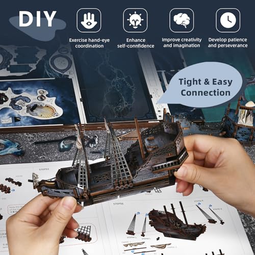 MiniCity Book Nook Kit, DIY Miniature Dollhouse Book Nook Kit with Dust Cover and LED Light for Teens and Adults (The Song of Sirens) - color: The Song of Sirens