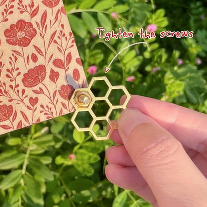 Happinit Pocket Flower Press, Small Flowers Press Kit, Micro Flower Pressing, Mini Plant Preservation Kit for Arts and Crafts Lovers (Gold) - color: Gold